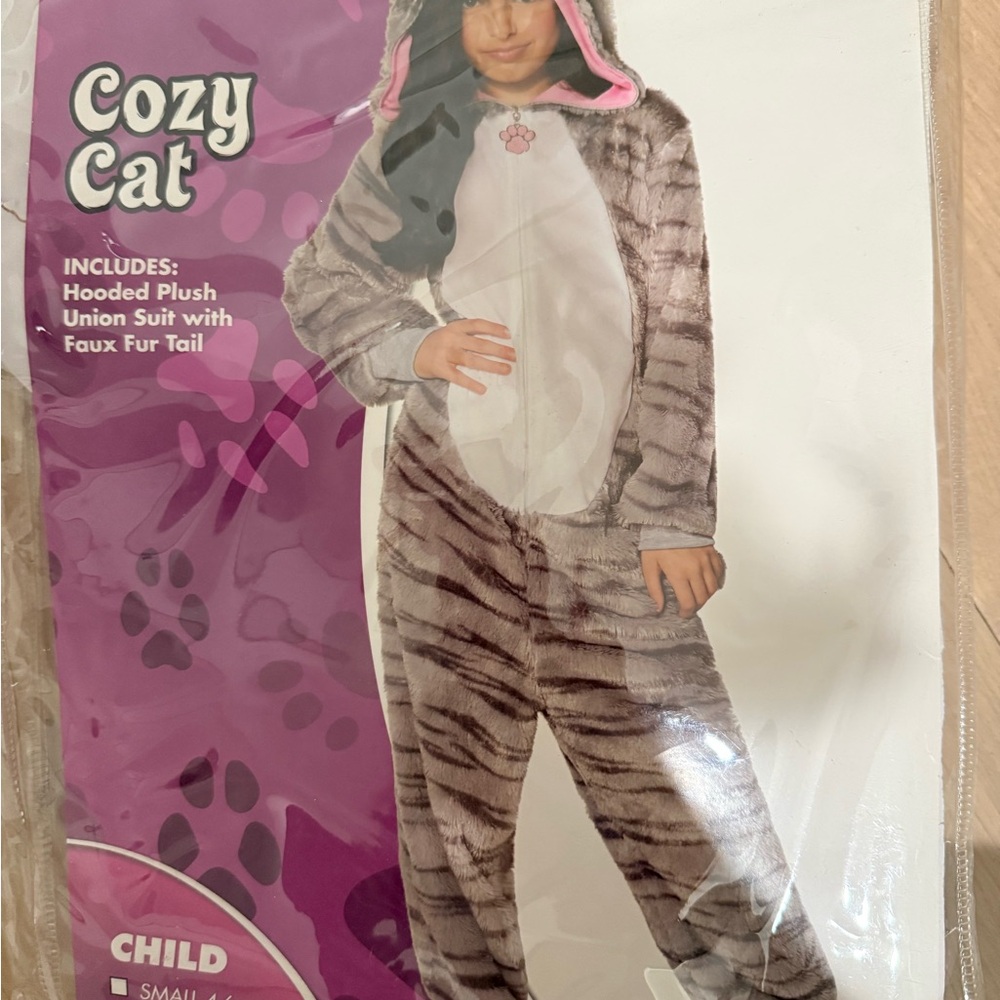 Spirit Cozy Cat Costume for Kids - Gray and Pink